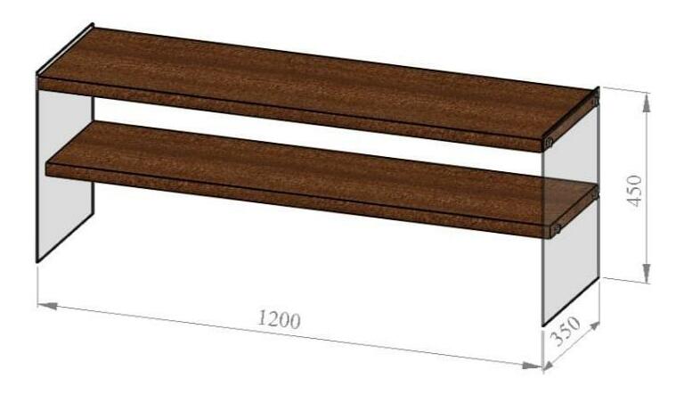 TV stolek Vamebo 3 (ořech)