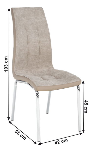 Jídelní židle Gerda new (béžová + chrom)