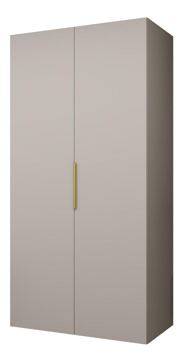 Šatní skříň 100 cm Mirabella 1 (kašmír + zlatá)