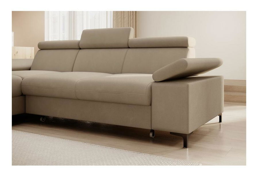 Rohová sedací souprava Miles (L) (béžová + černá)