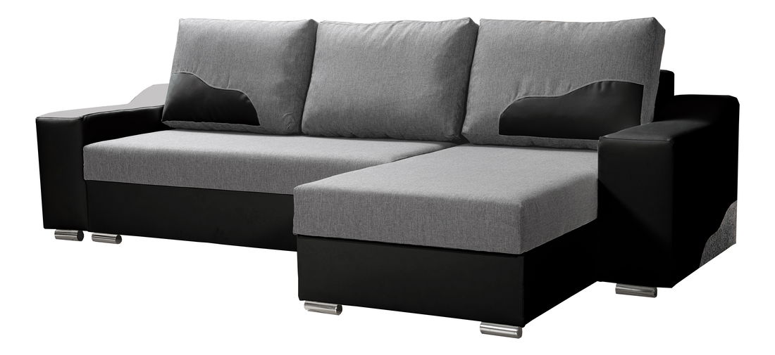 Rohová sedací souprava Wisteria (šedá + černá) (P)
