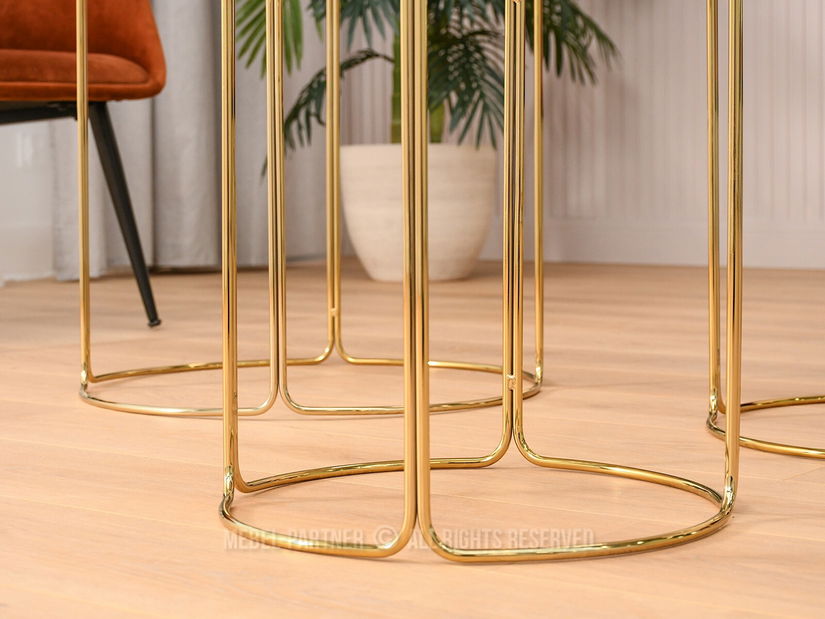 Konferenční stolek Belianni Zest (černý mramor + zlatá)