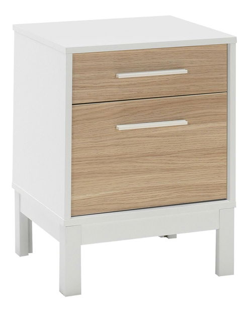 Noční stolek Sivado 2 (dub + bílá)