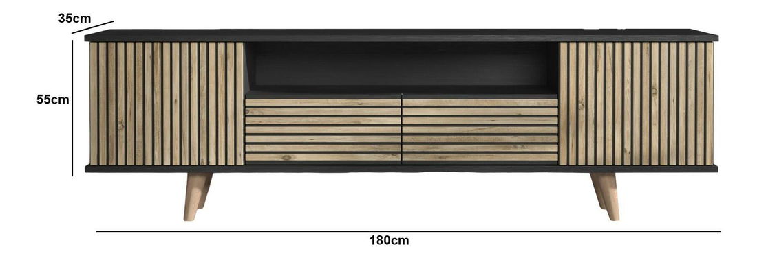 TV stolek/skříňka Franc 59 (černé dřevo + borovice atlantická)