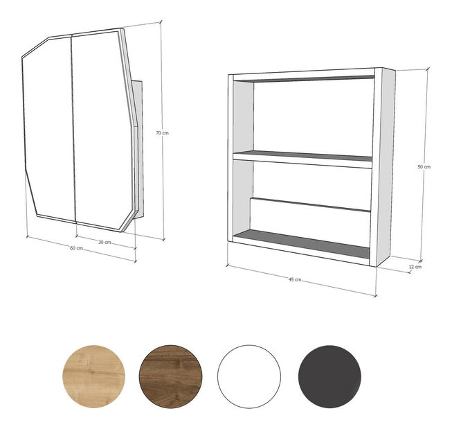 Koupelnová skříňka Tunupi 2 (černá)