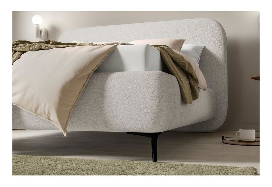 Manželská postel 160 cm Mononoke 160 (s roštem) (béžová + černá)