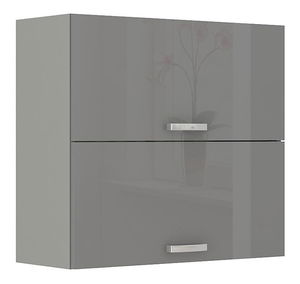 Horní kuchyňská skříňka Milo 80 GU-72 (šedá + šedý lesk)
