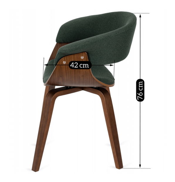  Jídelní židle Generosas 2 (tmavě zelená + ořech)