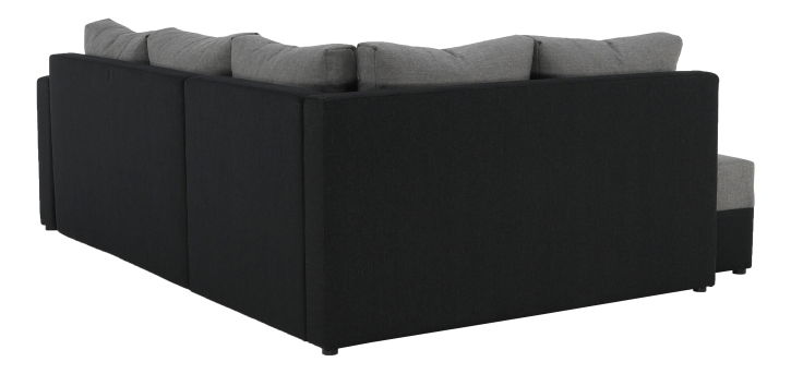 Rohová sedací souprava Udan černá + svetlošedá (P)