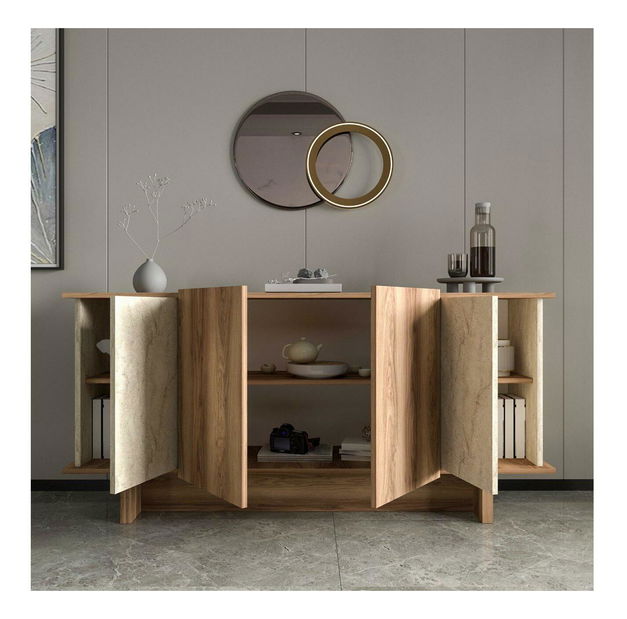 Skříňka Didus (travertin + ořech)