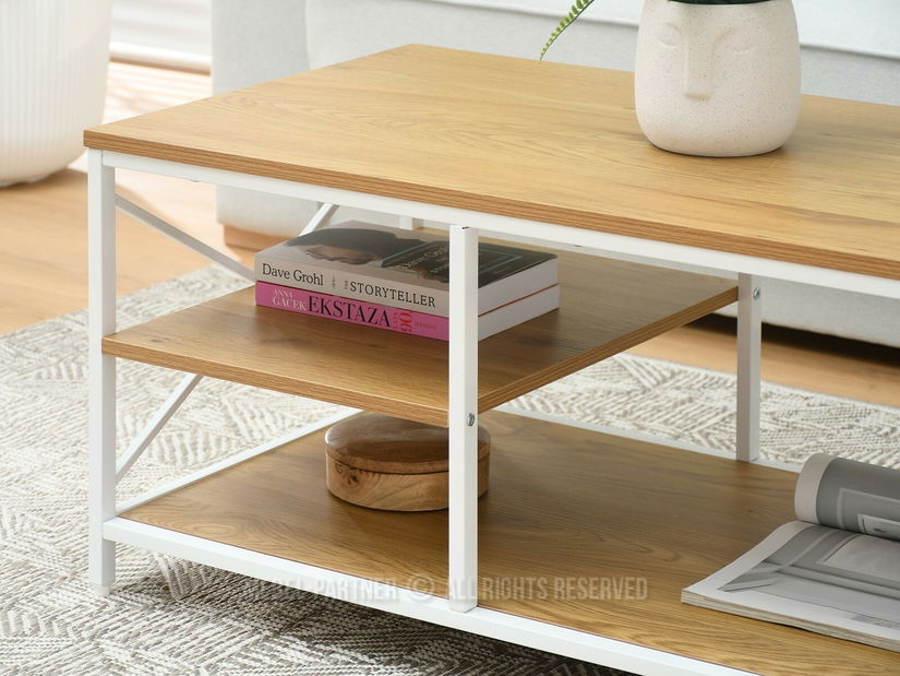 Konferenční stolek Jukky Stol (dub + bílá)