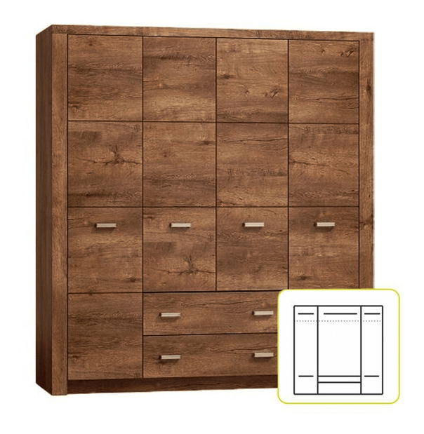 Šatní skříň Inneas (jasan světlý)