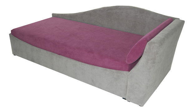 Jednolůžková postel (válenda) 90 cm BRW Boston šedá + fialová (P) (s roštem a matrací)