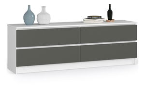 Komoda Koa V (bílá + šedá)