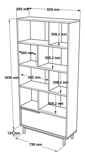 Regál Otto 4 (Ořech + Dub)
