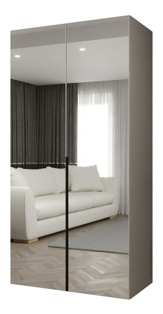 Šatní skříň 100 cm Alice 3 (kašmír + černá)