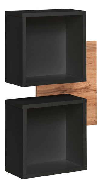 Závěsná police Enderly 4 (dub wotan + černá)