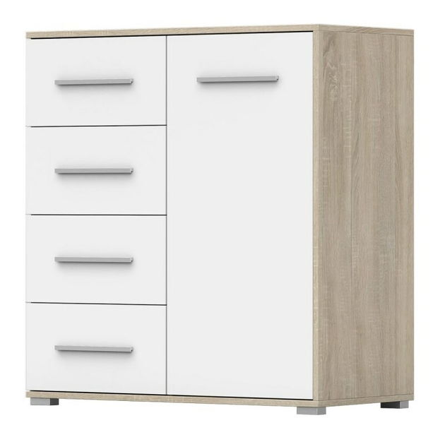 Komoda Fresi mini 1 (bílá + dub sonoma)