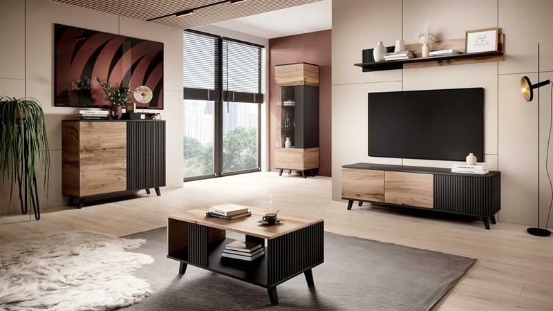 Skříňka Ranae KM2 (dub wotan + černá)