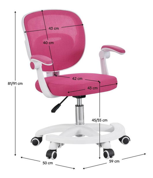 Kancelářská židle Trapani 2 (malinová + bílá)