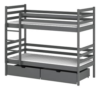 Dětská postel 80 cm Nubia (s roštem a úl. prostorem) (grafit)