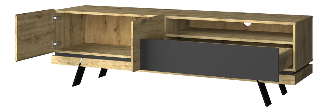 TV stolek Stacee (dub navarra + černá)