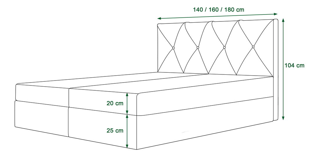 Manželská postel Boxspring 160 cm Athena Comfort (béžová) (s matrací a úložným prostorem)
