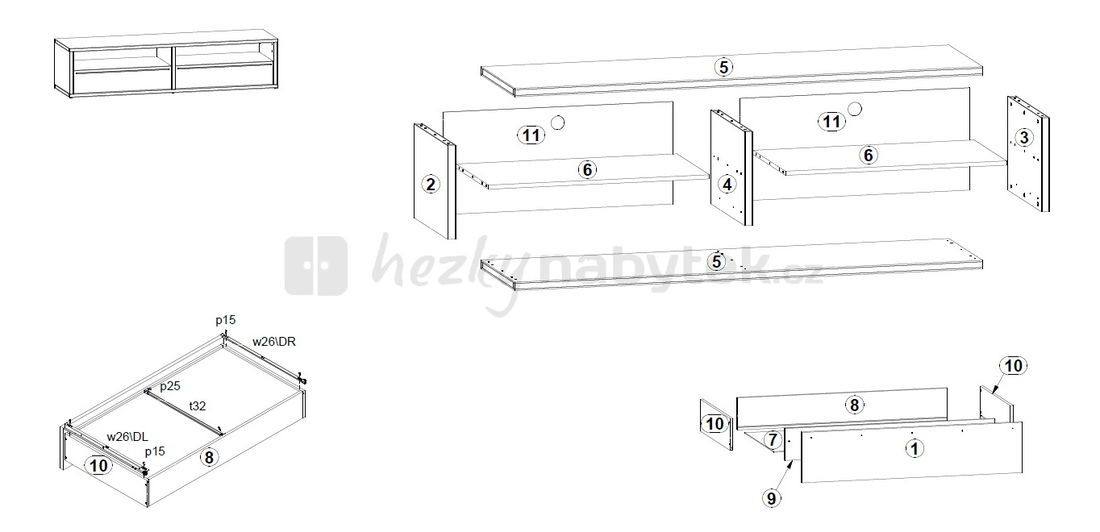 TV stolek/skříňka BRW CREATIO RTV/21/5