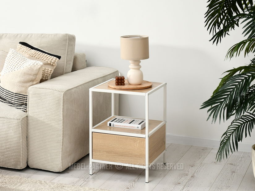 Noční stolek Soren Ns (sonoma + bílá)