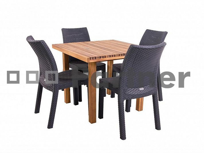 Zahradní sestava Leeds II. 1+4 (antracit) (um. ratan)