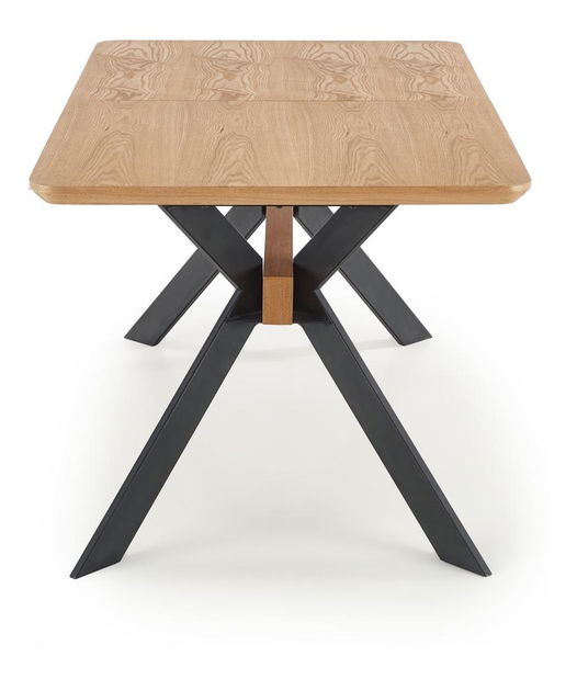 Jídelní stůl Baracco (dub přírodní + černá) (pro 6 až 8 osob)