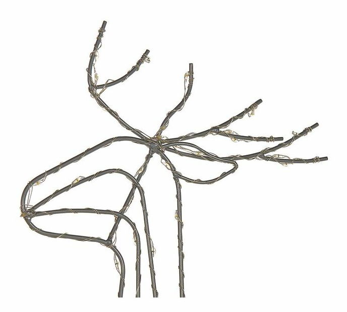 Venkovní dekorace saně a sob Spica (stříbrná) (s osvětlením)