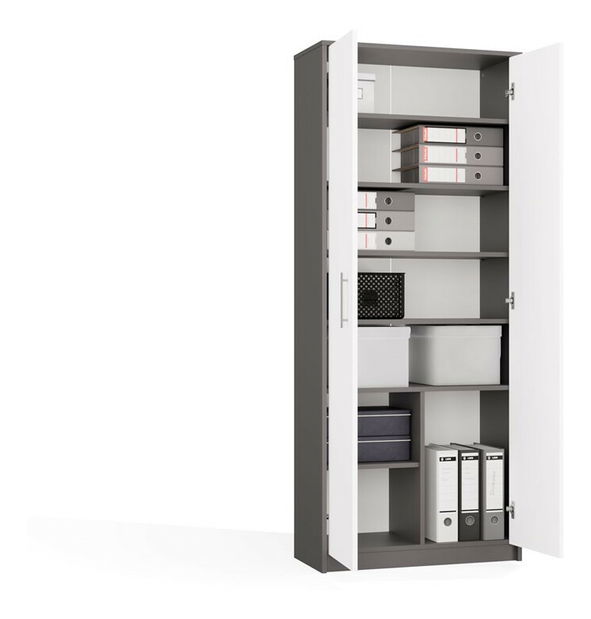 Policová skříň Obtenidas 1 (antracit + bílá)