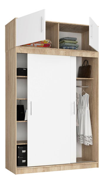 Nástavec skříně Divina (dub sonoma + bílá)