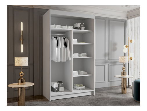 Šatní skříň s posuvnými dveřmi Monata IV 100 (černá + zlatá)