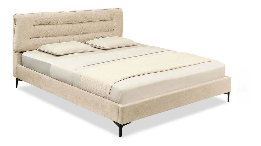 Manželská postel 160 cm Creame 160 (béžová + černá)