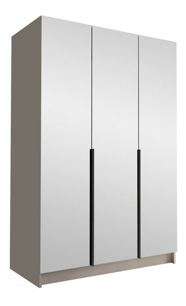 Šatní skříň Merpata III (bílá + černá) (se zrcadlem)