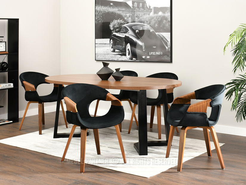 Židle Kurt (černá + ořech)