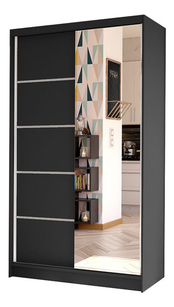 Šatní skříň Delana III (černá)