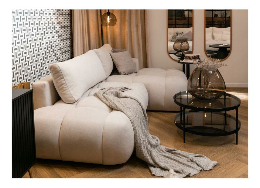 Rohová sedací souprava Ombre (P) (krémová + černá)