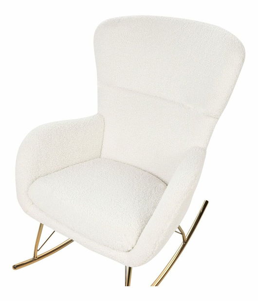 Houpací křeslo Andrine (bílá + zlatá)