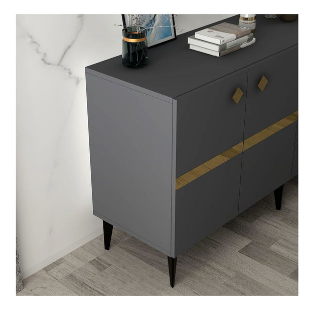 Skříňka Tabivo (antracit + zlatá)