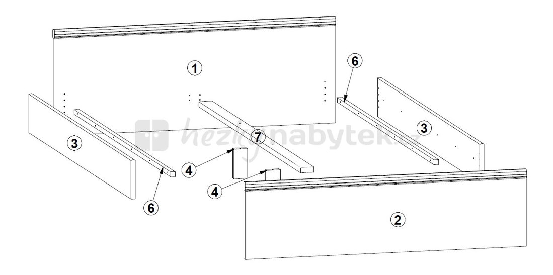 Manželská postel 140 cm BRW POP KLOZ/140