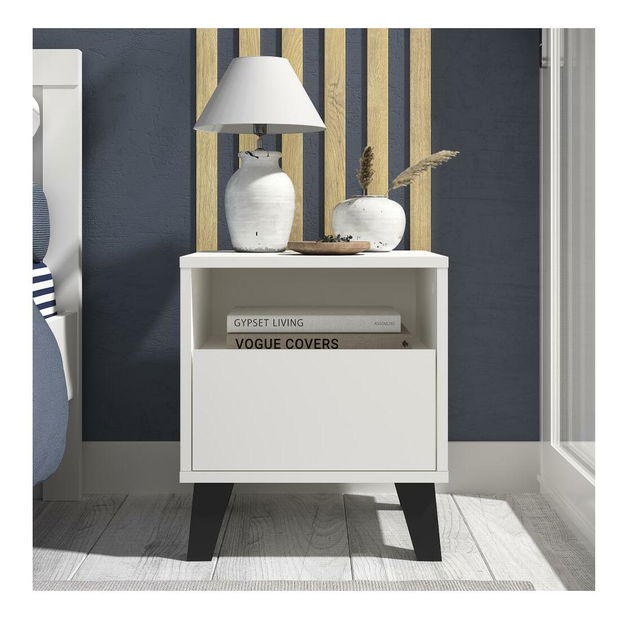 Noční stolek Brisas (bílá + černá)