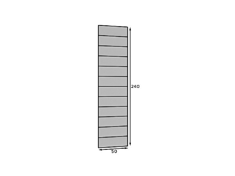 Set 12 čalouněných panelů Quadra 50x240 cm (hořčicová)