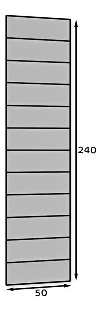Set 12 čalouněných panelů Quadra 50x240 cm (hořčicová)