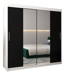 Šatní skříň 200 cm Toki 1 (Bílá matná + Černá matná)
