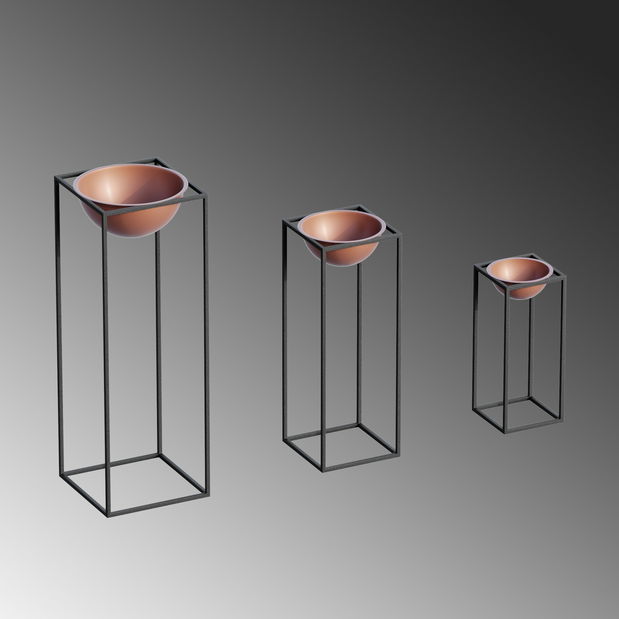 Dekorativní stojan na květiny Gwyneth (černá + měděná)