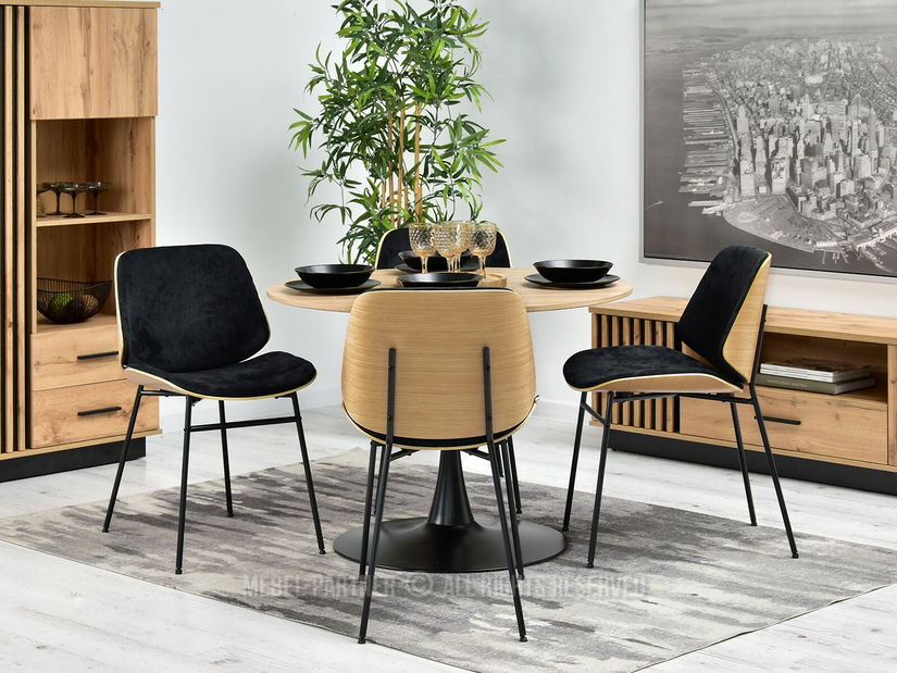 Židle Jordan (dub černý + černá)