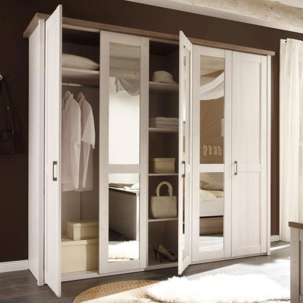 Šatní skříň Dawa (bílá + dub sonoma)